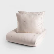 Pościel - HOMLA SKYLA Pościelz mikrofibry beżowa z haftem 220x200 + 2*50x60 cm - miniaturka - grafika 1