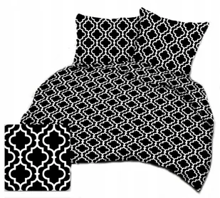 pościel bawełna lux 200x200 + 2 poszewka B 328-1 maroko białe na czarnym - Pościel pościel bawełna lux 200x200 + 2 poszewka B 328-1 maroko białe na czarnym - Pościel - miniaturka - grafika 1