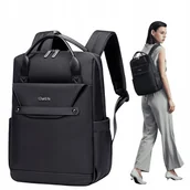 Plecaki - Plecak damski miejski czarny stylowy szkolny na studia do pracy - miniaturka - grafika 1