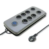 Listwy zasilające - QOLTEC Listwa antyprzepięciowa Quick Switch 8 Gniazd 2.5m (50162) - miniaturka - grafika 1