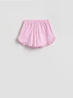 Spodenki damskie - Reserved - Bawełniane szorty z falbankami - różowy - miniaturka - grafika 1