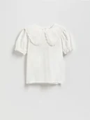 Koszulki dla dziewczynek - Reserved - Bluzka z ozdobnym kołnierzykiem - złamana biel - miniaturka - grafika 1