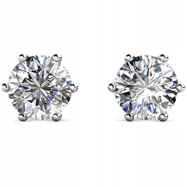 SREBRNE KOLCZYKI ELEGANCKIE Z CYRKONIĄ SZTYFT STAL 316L