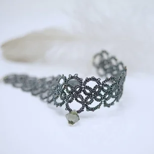 Koronkowa bransoletka frywolitka 045 - Bransoletki - miniaturka - grafika 1