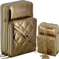 Torebki damskie - Torebka Kopertówka Damska Cambell Na Ramię Ecoskóra Złoty Łańcuszek Pasek - miniaturka - grafika 1