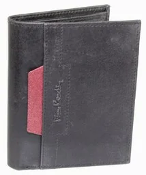 Portfel Męski Skórzany PIERRE CARDIN Skóra Licowa Duży Pionowy Bez Zapięcia Dwa Skrzydełka Z Zapinką Wewnątrz MATOWY VO02 326 - Portfele - miniaturka - grafika 1