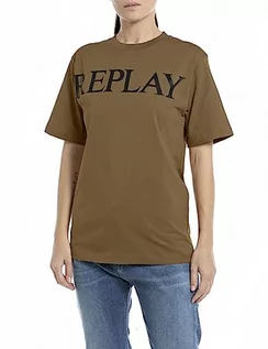 Koszulki i topy damskie - Replay T-shirt damski regular fit, 238 Army Green, M - grafika 1