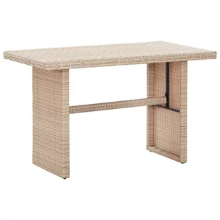 vidaXL Stół ogrodowy, szary, 110x60x67 cm, polirattanowy - Stoły ogrodowe - miniaturka - grafika 1