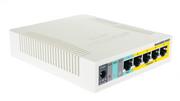 Switche - MikroTik RB260GSP with 5 Gigabit ports and SFP cage, SwOS, plastic case, PSU, POE-OUT (CSS106-1G-4P-1S) CSS106-1G-4P-1S - miniaturka - grafika 1