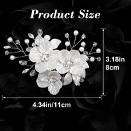 Ozdoby do włosów - TEMU 1 szt. Elegancka Biała i Przezroczysta Spinka do Włosów w Kształcie Kwiatu dla Kobiet - 5 Warstwowych Płatków z Przezroczystym Koralikiem w , - miniaturka - grafika 1