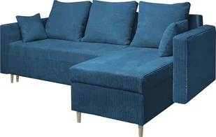 MARPUR narożnik rozkładany OTTO 230x145 cm tapicerowany w kształcie litery L z funkcją spania, z podstawą łóżka, strona uniwersalna, mocna tkanina POSO 611, granatowy - Narożniki - miniaturka - grafika 1