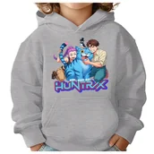Bluzy dla dziewczynek - BLUZA DZIECIĘCA KPOP DEMON HUNTERS HUNTRIX 122-128 Z KAPTUREM BAWEŁNIANA - miniaturka - grafika 1
