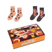 Skarpetki dla dzieci - Zestaw kolorowych skarpetek w indyki r.30-35 - mixTURY Dziękczynne - miniaturka - grafika 1