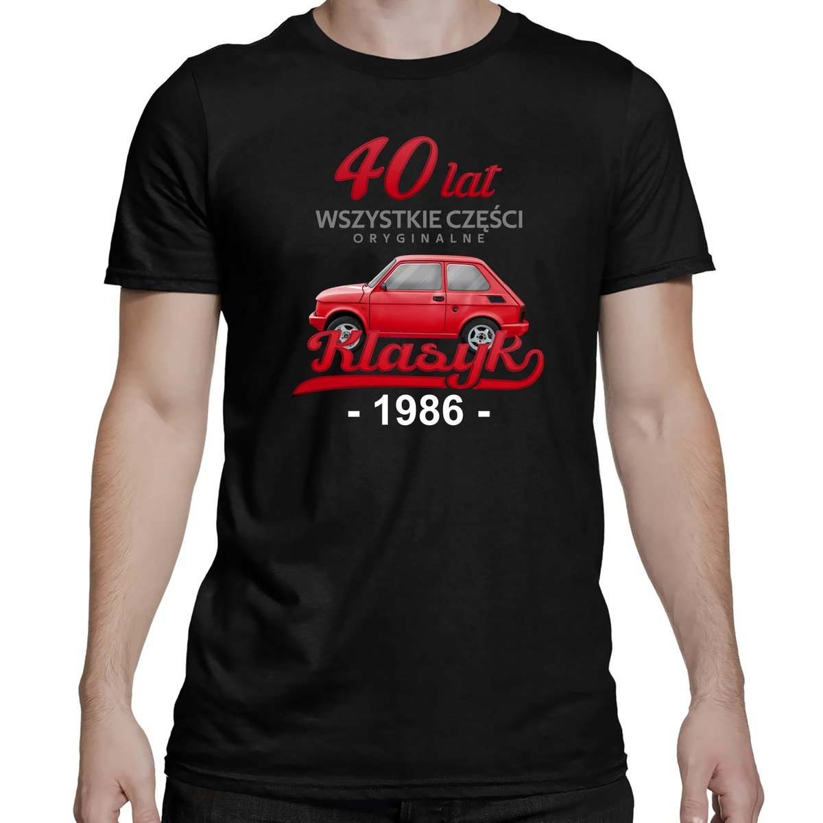 40 Lat Wszystkie części oryginalne Klasyk od 1986 - męska koszulka na prezent Czarny XS