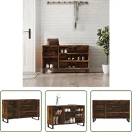 Szafki na buty - The Living Store Stojak na buty dąb wędzony 102x36x60 cm Materiał drewnopochodny - miniaturka - grafika 1