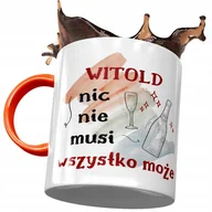 Kubki - Kubek Pomarańczowy Dla Witolda Kolegi Męża Prezent z Nadrukiem ze Zdjęciem + Opakowanie na prezent (wzór 03) - miniaturka - grafika 1