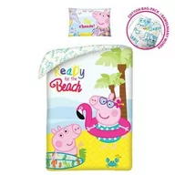 Pościel dla dzieci - Halantex Pościel bawełniana 140x200 Świnka Peppa kolorowa PE-3266BL poszewka 70x90 + worek bawełniany - miniaturka - grafika 1