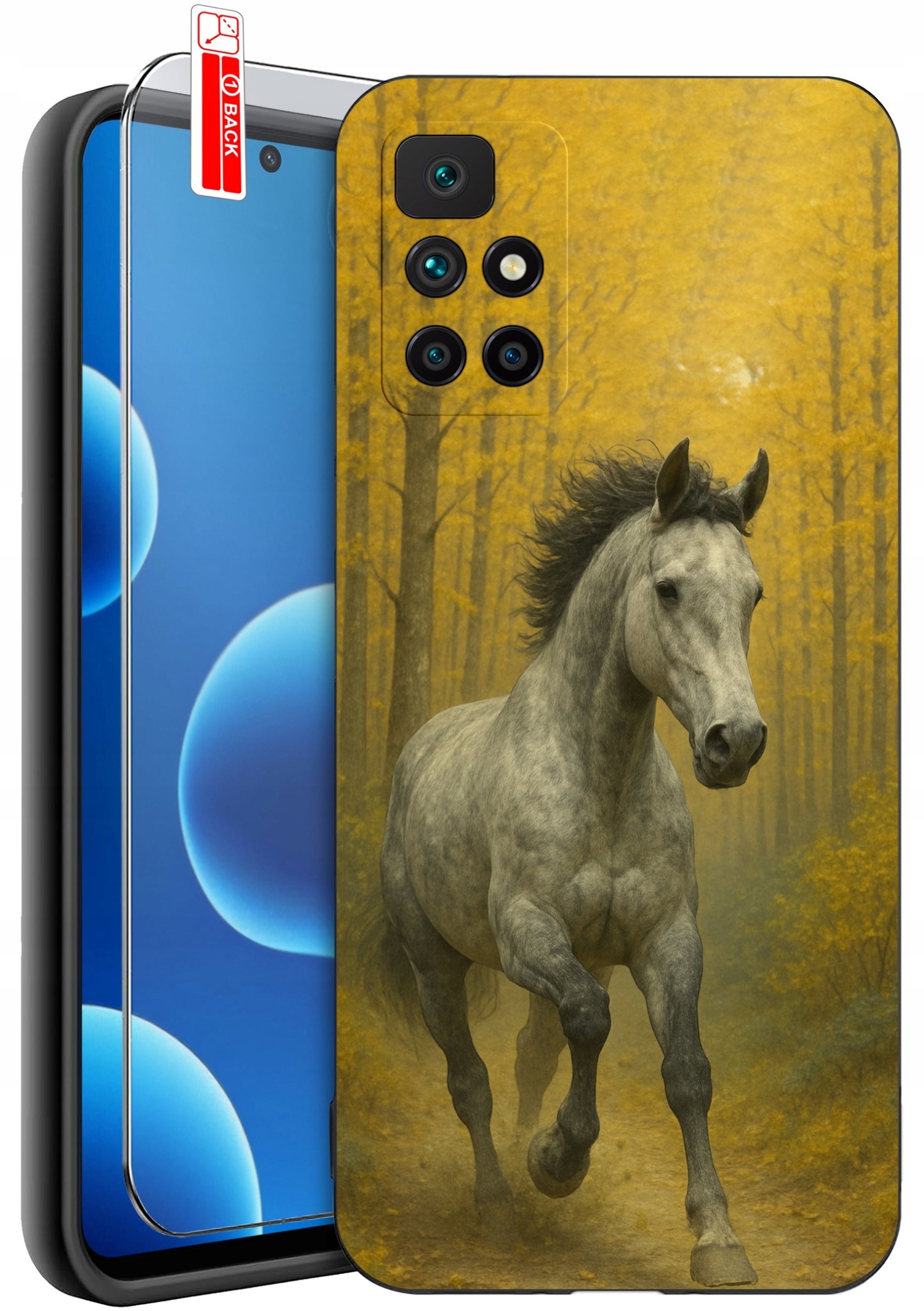 krainaGSM Etui Do Xiaomi Redmi 10 Wzory Silikonowe Matt Case + Szkło 9H