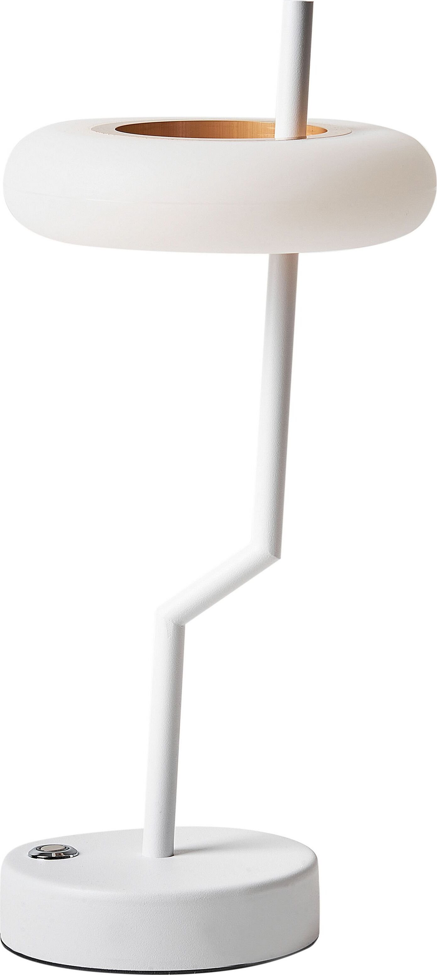 BELIANI Lampa stołowa biała metal klosz nowoczesna