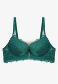 Biustonosze - Zielony Koronkowy Biustonosz Typu Push Up Temitia - miniaturka - grafika 1