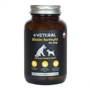 VETERAL Biotin Formula for Dog 60 kapsułek - Suplementy i witaminy dla psów - miniaturka - grafika 1