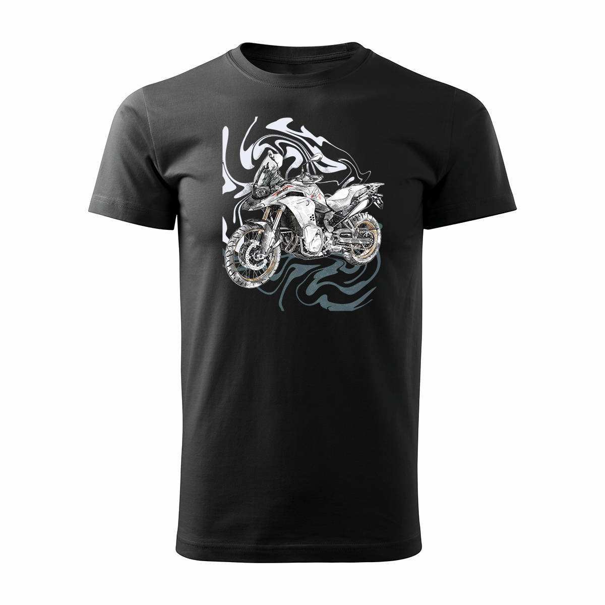 Koszulka motocyklowa z motocyklem na motor BMW GS F850 męska czarna-L