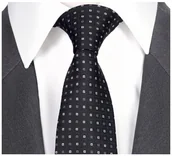 Krawaty i muchy męskie - ŻAKARDOWY Krawat Męski Klasyka Modny Czarny rc101 - miniaturka - grafika 1