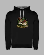 Bluzy męskie - BLUZA Z KAPTUREM NA GRZYBY BOROWIKI Czarny XXL - miniaturka - grafika 1