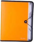 Teczki i skoroszyty - Pomarańczowa teczka z gumką deli A4 7-przegródek seria RIO - miniaturka - grafika 1