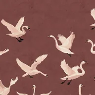 Fototapety - Fototapeta łabędzie czerwonobrąz - 3 x 2.79 m - ESTAHOME - miniaturka - grafika 1