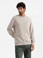 Bluzy męskie - Melanżowa męska bluza dresowa beżowa V2 OM-SSNZ-0163 M - miniaturka - grafika 1