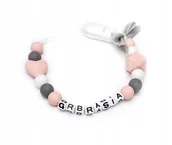 Akcesoria do smoczków - Silikonowa zawieszka do smoczka GABRYSIA upominek - miniaturka - grafika 1