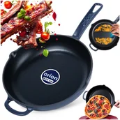 Patelnie - Patelnia żeliwna emaliowana indukcja na indukcję ciężka LITINA 24 cm ORION 113217 - miniaturka - grafika 1