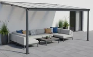 LANITPLAST pergola aluminiowa WALL 33 antracyt + przezroczysty PC