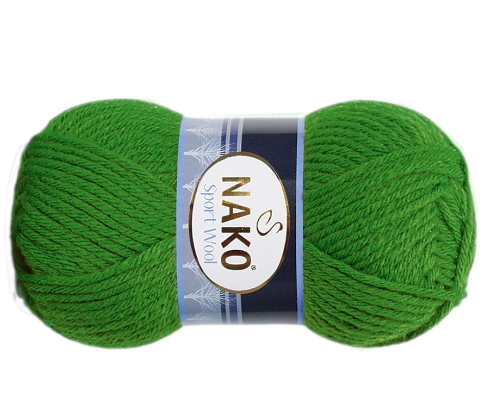 włóczka SPORT WOOL kolor: 6574 / trawiasty zielony