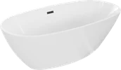 Wanny - Mexen Eris wanna wolnostojąca 180 x 80 cm, biała, przelew czarny - 53441808000-70 - miniaturka - grafika 1