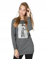 Bluzy damskie - Długa Bluza Tunika Damska Bawełniana 242-01 r M - miniaturka - grafika 1