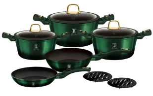 Zielony 10 elementowy zestaw garnków H5-B43 - Zestawy garnków i patelni Zielony 10 elementowy zestaw garnków H5-B43 - Zestawy garnków i patelni - miniaturka - grafika 1