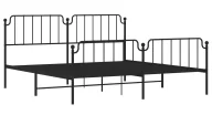 Łóżka - Czarne metalowe łóżko małżeńskie w stylu loft 160x200cm - Barold - miniaturka - grafika 1
