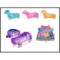 Masy plastyczne - Piesek brokatowy do ściskania 11cm 4-kolory Hipo - miniaturka - grafika 1