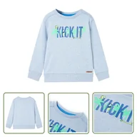Bluzy dla dziewczynek - Bluza dziecięca - jasnoniebieski melanż - 128 - Bluza Dla Dziecka - miniaturka - grafika 1