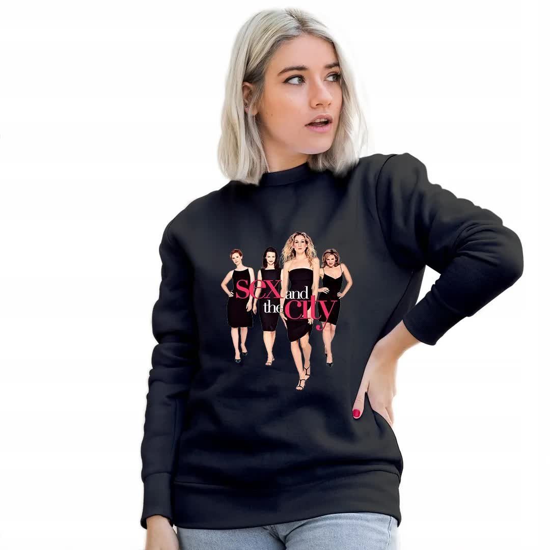 Damska Bluza Czarna Dresowa SEX AND THE CITY GIRLS Dla Fanek Wz Rozmiar M