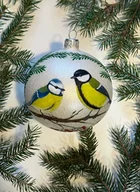 Bombki - Bombka z sikorkami - modraszką i bogatką - miniaturka - grafika 1
