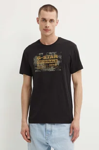 G-Star Raw t-shirt bawełniany męski kolor czarny z nadrukiem D24682-C506 - Koszulki męskie - miniaturka - grafika 1