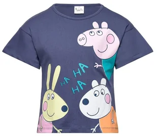 Granatowa koszulka z krótkim rękawem, dla dziewczynki, Świnka Peppa, bawełna, rozmiar 98 cm - Moda i Uroda OUTLET - miniaturka - grafika 1