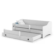 Łóżka dla dzieci i młodzieży - Łóżko podwójne ERYK z szufladą i barierką 160x80 uchwyt czarny - miniaturka - grafika 1