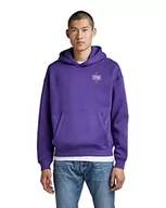 Bluzy męskie - G-STAR RAW Męska bluza z kapturem Unisex core Loose Sweater Hooded Sweater, purpurowa (dk Violet C235-5616), XS, Purpur (Dk Violet C235-5616), XS - miniaturka - grafika 1