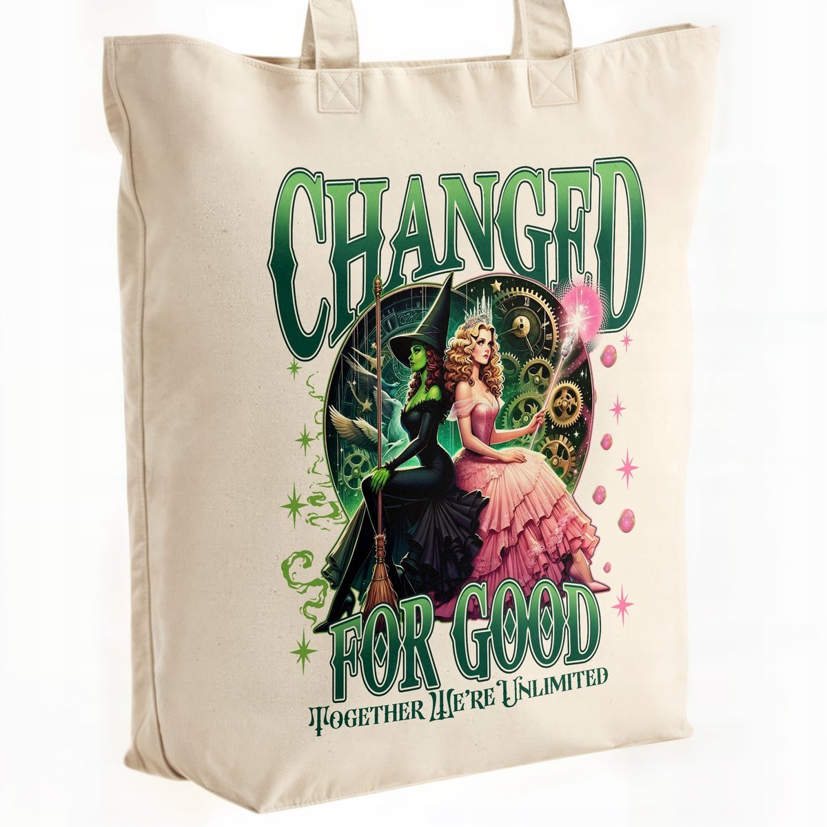 Torba bawełniana Premium Wicked For Good Oz Elphaba Glinda Dla Fanów
