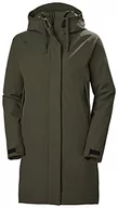 Kurtki damskie - Helly Hansen Damski płaszcz przeciwdeszczowy W Mono Material Ins, Zielony użyteczny, S - miniaturka - grafika 1