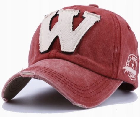 Czapka z daszkiem bejsbolówka vintage bordowa